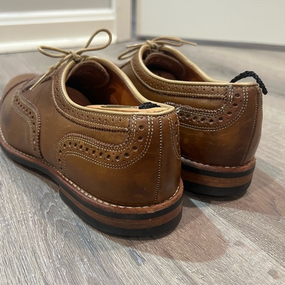 Allen Edmonds 11.5 Rush Street Antique Brown Brogue Wingtip Vibram Sole Oxford - Picture 9 of 13